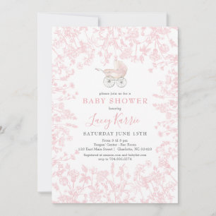 Invitation baby shower floral de la Chinoiserie ro