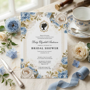 Invitation Baby shower floral de l'ère Régence