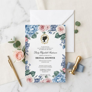 Invitation Baby shower floral de l'ère Régence