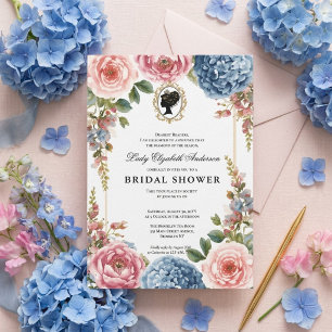 Invitation Baby shower floral de l'ère Régence