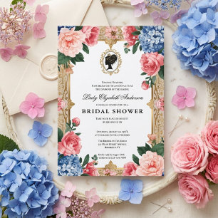 Invitation Baby shower floral de l'ère Régence