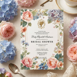 Invitation Baby shower floral de l'ère Régence