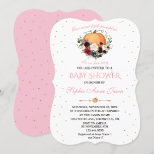 Invitation Baby shower floral de Little Citrouille Burgundy N