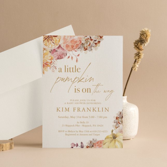 Invitation Baby shower floral de Little Citrouille Fall (Créateur téléchargé)
