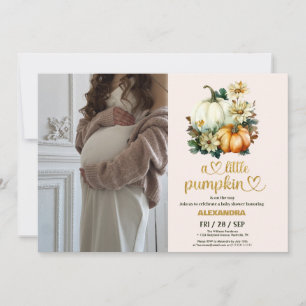 Invitation Baby shower floral de petite citrouille