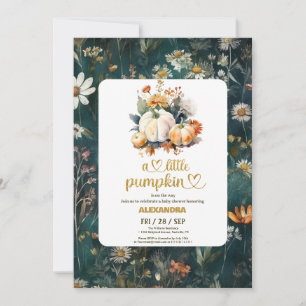 Invitation Baby shower floral de petite citrouille