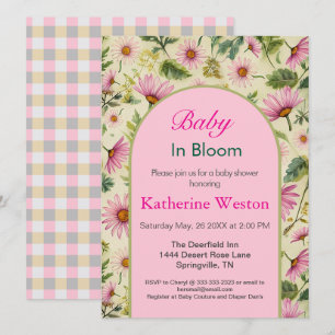 Invitation Baby shower floral de printemps dynamiq
