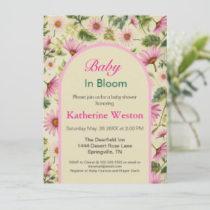 Invitation Baby shower floral de printemps élégant