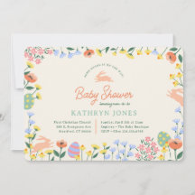 Baby shower floral de printemps moderne