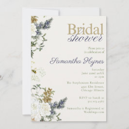 Invitation Baby Shower Floral de Printemps ou d'Hiver pour un