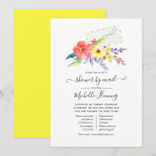 Invitation Baby shower floral de printemps par courrier