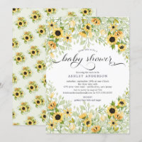 Baby shower floral de tournesol jaune d'automne