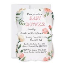 Baby shower floral doux rose