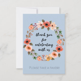 Invitation Baby shower Floral Faveur Signal Merci
