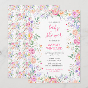 Invitation Baby shower Floral Fleur sauvage d'été