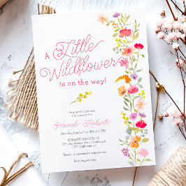 Invitation Baby shower floral fleur sauvage Spring Little