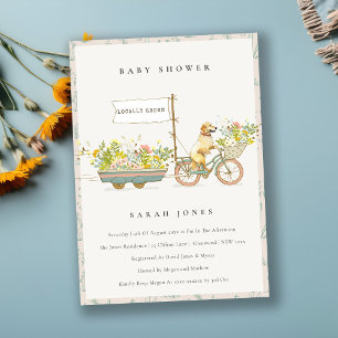Invitation Baby shower Floral Golden Retriever cultivé locale