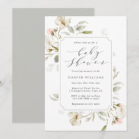 Baby shower floral gris gris gris gris blanc neutr
