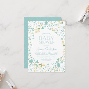 Invitation baby shower - Floral, Invitation person