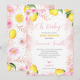 Invitation Baby shower Floral Lemonade
