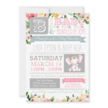Baby shower floral Little Elephant