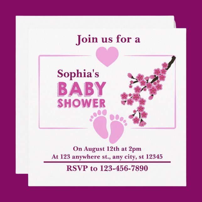 Invitation Baby shower floral mignon personnalisé (Créateur téléchargé)
