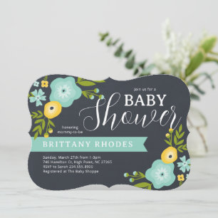 Invitation Baby shower Floral Moderne