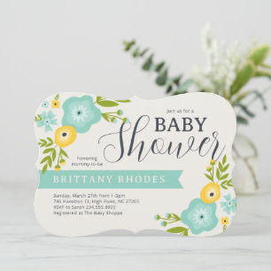 Invitation Baby shower Floral Moderne