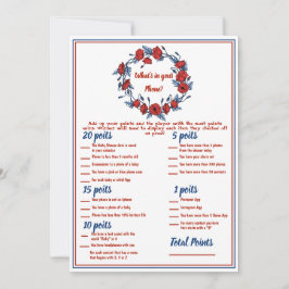Invitation Baby shower floral pavot 2x Jeux