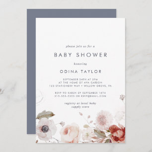 Invitation Baby shower floral simple