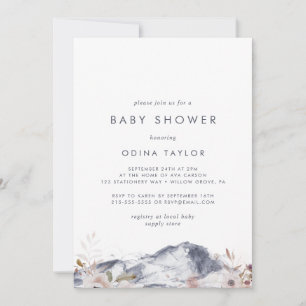 Invitation Baby shower Floral simple