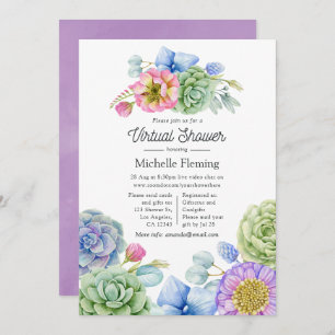 Invitation Baby shower Floral Succulent tendance
