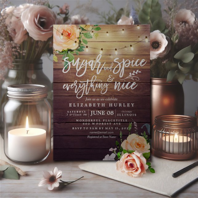 Invitation Baby shower Floral Sucre & Épices & Tout Nice (Créateur téléchargé)