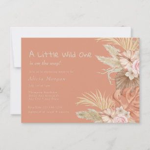 Invitation Baby Shower Floral Tropical Bohème