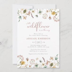 Invitation Baby shower Floral Watercolor Girl