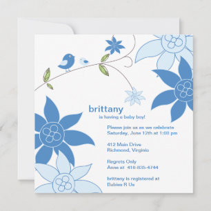 Invitation baby shower floral Whimsical