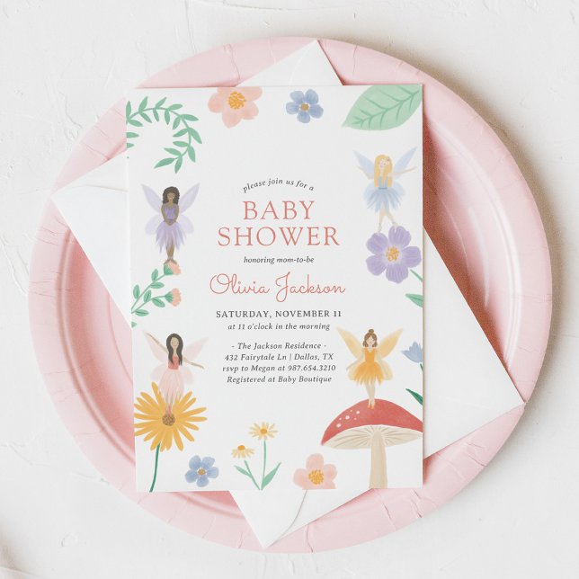 Invitation Baby shower floral Whimsical (Créateur téléchargé)