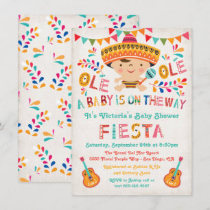 Invitation Baby shower Folk Art Mexicain Fiesta