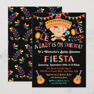 Invitation Baby shower Folk Art Mexicain Fiesta