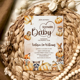 Invitation Baby shower forestier d'automne