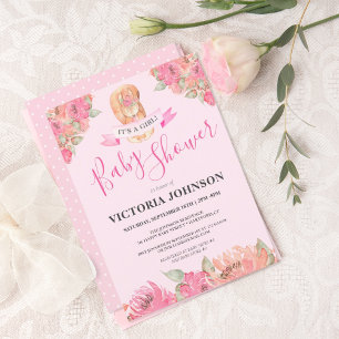 Invitation Baby shower forestier d'écureuil floral de Boho do
