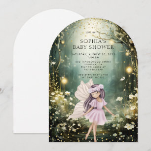 Invitation Baby shower forestier enchaîné de fées
