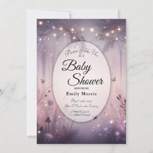 Invitation Baby shower forestier Ethereal Fairy Lights
