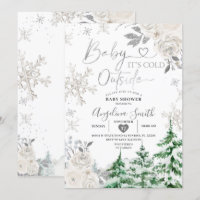 Baby shower forestier floral blanc crémeux