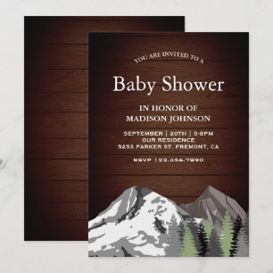 Invitation Baby shower forestier rustique de Wood Mountain