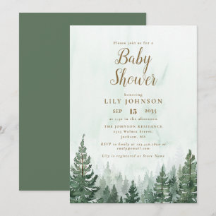 Invitation Baby shower Forêt de Pine Tree Adventure