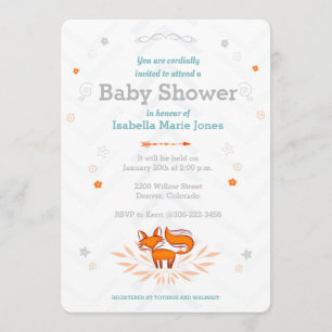 Invitation Baby shower Foxy Loxy
