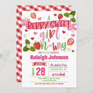 Invitation Baby shower fraise