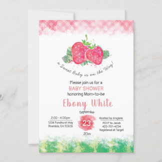 invitation baby shower fraise
