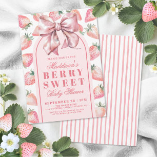 Invitation Baby Shower Fraise aux Douceurs de Bébé